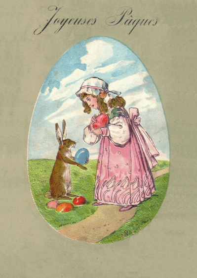 Les oeufs de paques et le lapin